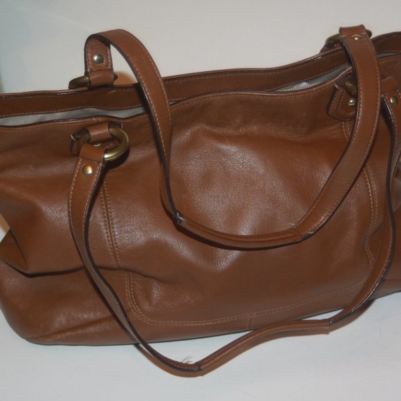 COACH F24961 Campbell Leather Belle Carryall Tote Bag Camel Brown 24961 - Picture 3 of 8